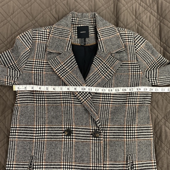 Forever 21 NWOT Plaid Double Breasted Wool-blend Long Coat size M - Picture 16 of 17